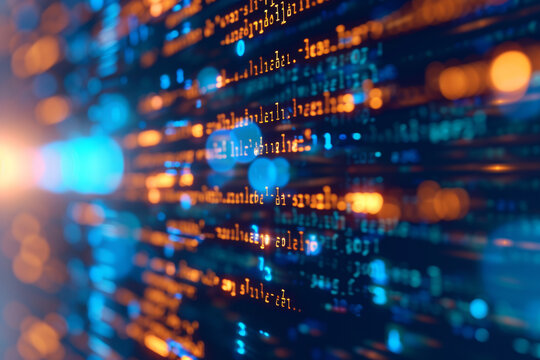 abstract view of programming code in multicolor background