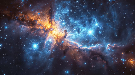 Cosmic Marvel Nebula and Galaxies in Space Background