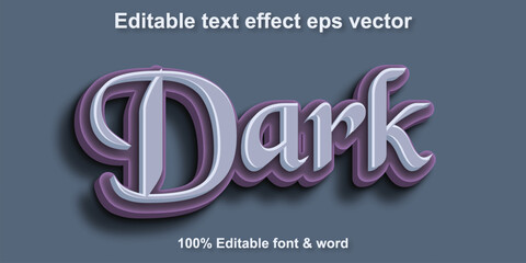 Dark grey color editable 3d text effect eps vector

