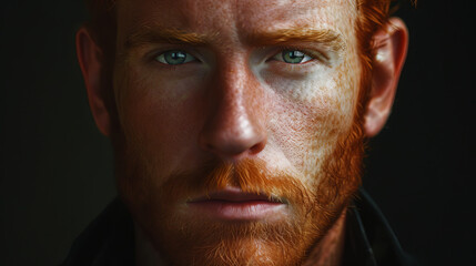 Portrait of handsome red-haired man