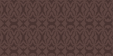 Luxurious decorative background in chocolate tones. Ethnic border, Mexico pattern, digital print design. Rorschach blot style pattern.
