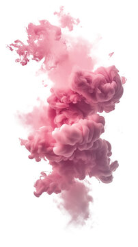 Pink Smoke Floating in Air on Isolated on Transparent Background