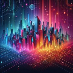 Abstract city multicolor generate ai