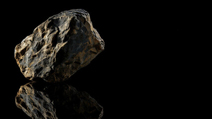 Rock isolated on black