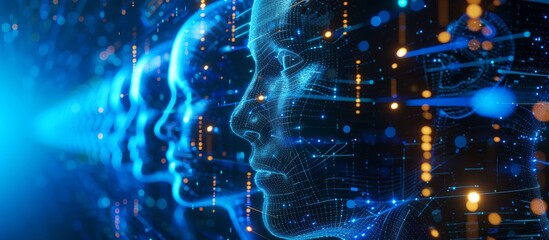 AI-generated synthetic media known as deep fake technology is used to create digitally altered content in a 3D illustrated format, including manipulated facts and false news.