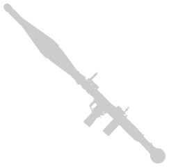 Silhouette of the Bazooka or Rocket Launcher Weapon, also known as Rocket Propelled Grenade or RPG, Flat Style, can use for Art Illustration, Pictogram, Website, Infographic or Graphic Design Element