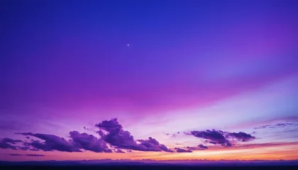 Foto op Canvas Electric sky gradient transitioning from azure blue to vibrant purple © Hans