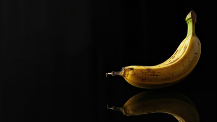 Banana isolated on black background