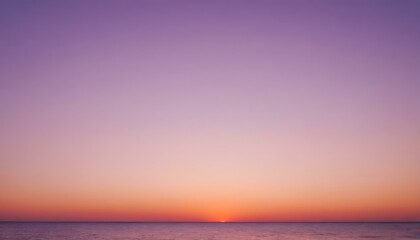 Sunset on the horizon gradient from coral orange to lavender - obrazy, fototapety, plakaty