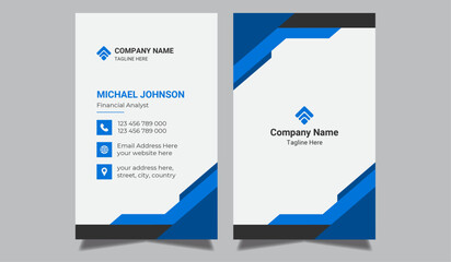 Modern vertical Business Card Creative and Clean Business Card Template.