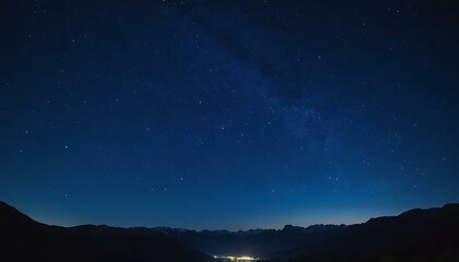 Obraz na płótnie Canvas Starry night sky gradient from midnight blue to sapphire
