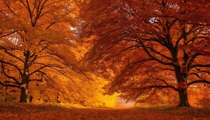 Autumnal equinox gradient from pumpkin orange to maple red