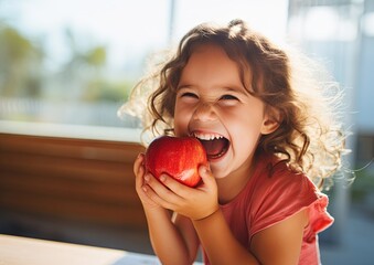 Happy Smiling Child with Apple
An Apple a Day Keeps the Dentist Away