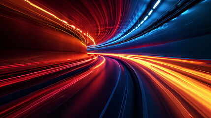 Fototapeta na wymiar Abstract Illustration of urban highway speed motion. generative ai