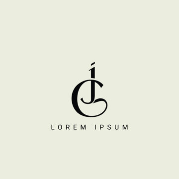 Alphabet JG or GJ illustration monogram vector logo template
