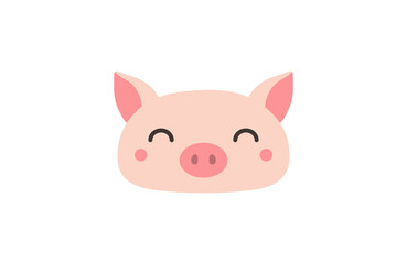 Asian, Chinese zodiac sign, cute cartoon pig face character illustration. Astrology, horoscope. Isolated vector. Flat style design. Traditional Lunar New Year holiday card, poster, banner element