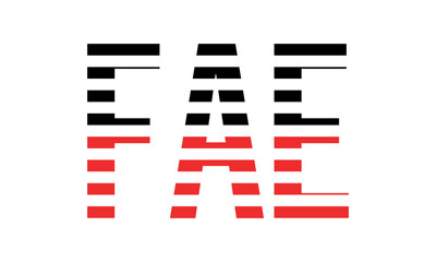 FAE three initial letter iconic line negative space minimal logo design vector template. monogram, abstract, wordmark, business, typography, minimalist, brand, company, flat, modern, unique, simple