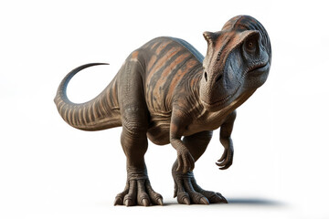 Fototapeta premium real photo of a Apatosaurus isolated on solid white background. ai generative