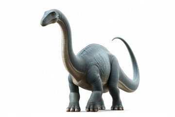 real photo of a Brachiosaurus isolated on solid white background. ai generative
