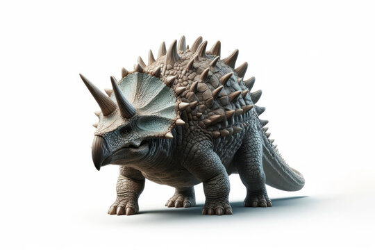 real photo of a Ankylosaurus isolated on solid white background. ai generative