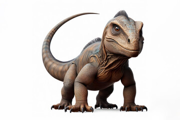 real photo of a Iguanodon isolated on solid white background. ai generative