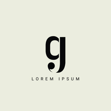 Alphabet JG or GJ illustration monogram vector logo template