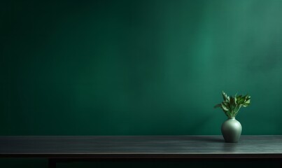 dark green wallpaper with blur and mockup plant , generated by AI