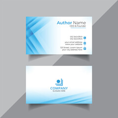 Fototapeta premium Blue color vector business card design template or abstract visiting card