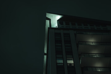 building in night