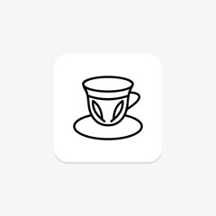 Arabic Coffee Cup icon, coffee, cup, beverage, traditional coffee line icon, editable vector icon, pixel perfect, illustrator ai file