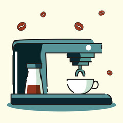 Coffee machine flat design vector illustration