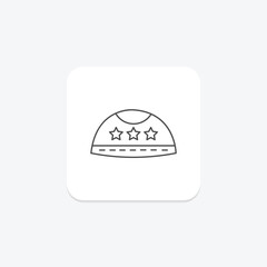 Prayer Cap icon, cap, religious, islamic headwear, prayer cap traditional head covering thinline icon, editable vector icon, pixel perfect, illustrator ai file