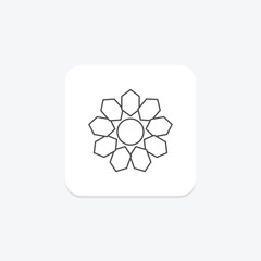 Islamic Geometry icon, geometry, design, islamic design, islamic geometry decorative pattern thinline icon, editable vector icon, pixel perfect, illustrator ai file