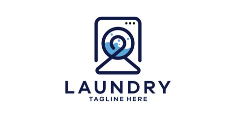 laundry service logo design, logo design template, symbol idea.
