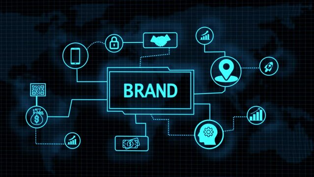Digital marketing brand. Brand development marketing strategy concept. Business, technology, internet and networking concept.