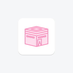 Kaaba Door icon, holy site, religion, islamic pilgrimage, kaaba door sacred site duotone line icon, editable vector icon, pixel perfect, illustrator ai file