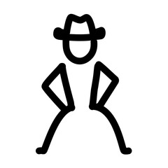 cowboy stance, simple line art drawing