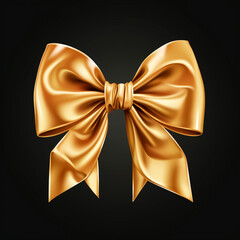 gold ribbon bow сreated with Generative Ai