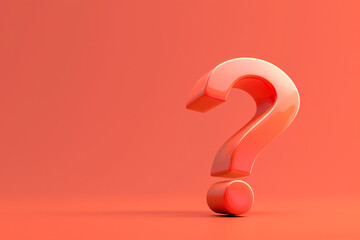 Question mark in business concept in 3D illustration style on a colorful background