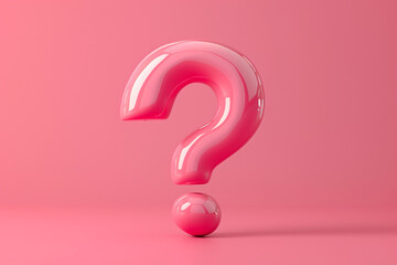 Question mark in business concept in 3D illustration style on a colorful background