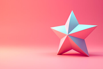 Stars and Copy Space in 3D illustration style on a colorful background