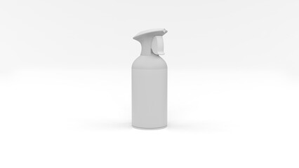 Realistic spray plastic bottle. Isolated mockup on white background. 3d illustration.