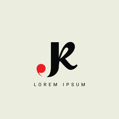 Alphabet JK or KJ illustration monogram vector logo template