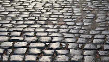 Paving in Roman cobblestones in Via Emilia Italy porphyry. High quality photo