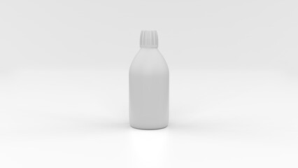Realistic plastic bottle. Isolated mockup on white background. 3d illustration.