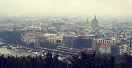 Aerial view of the center of Budapest