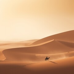painting of sand dunes and desert , generated by AI