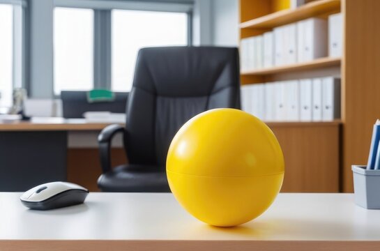 Blurry Office Dreams Conceptual Sports Ball in a Background of Bokeh Elegance