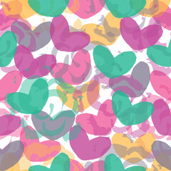 Fototapeta na wymiar Seamless pattern. Multicolored hearts.