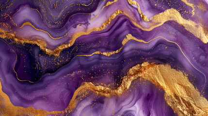 Gold and purple marble Luxury background, generative ai